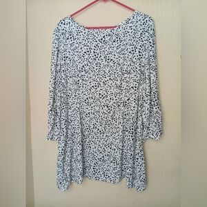 Seraphine Black and White Patterned Long Sleeve Dress
